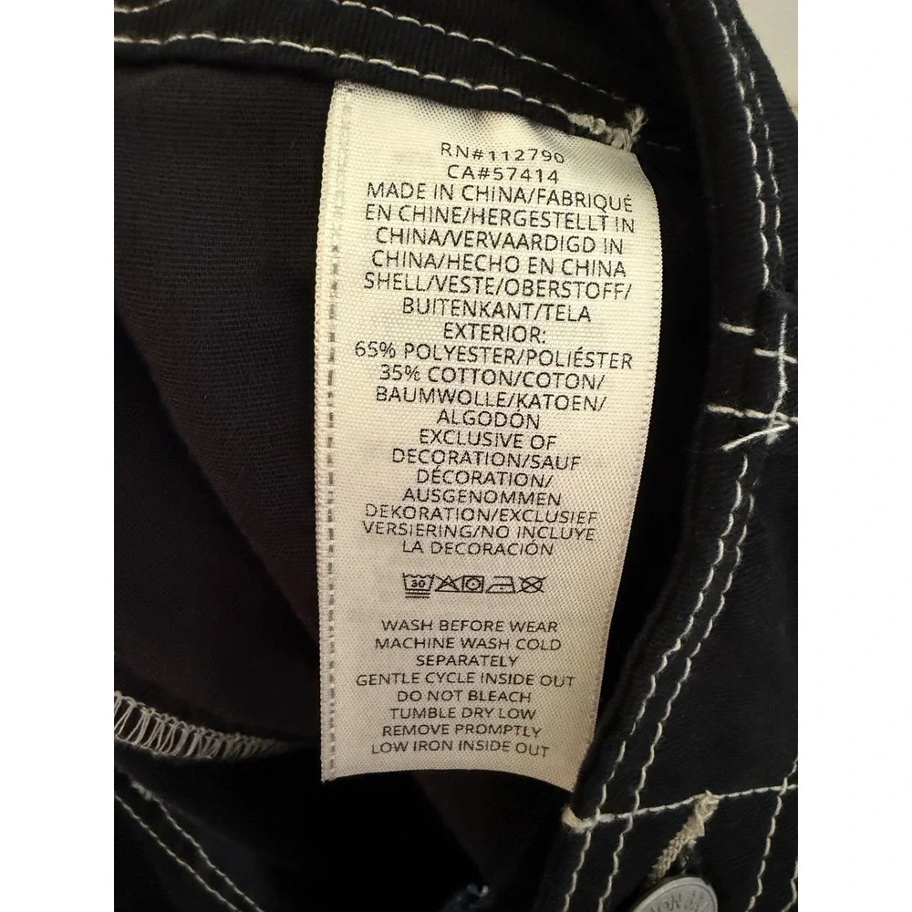 NWT True Religion World Tour Mens 36x32 Black Cargo Pants Twill Straight Fit